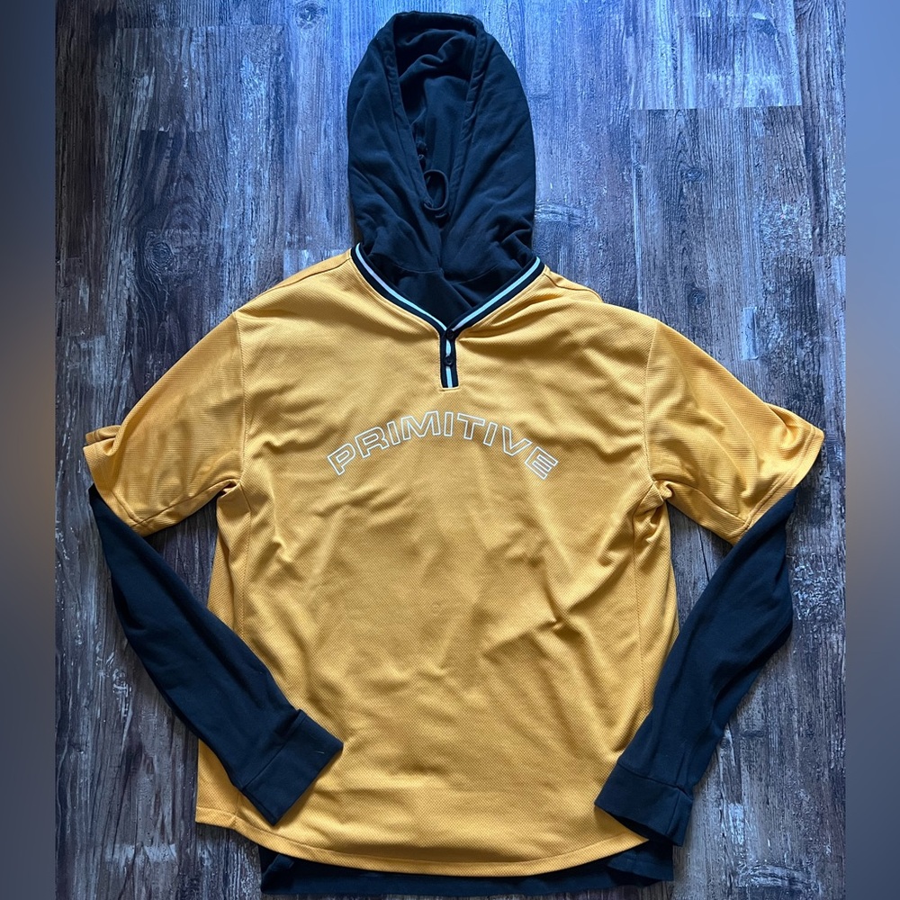 Primitive Hoodie with Yellow Jersey and Black Attached Hoodie from Zumiez Size L